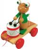 Pull along frog with drum