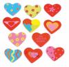 Wooden sticker - heart,displ. 24 pcs