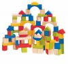 Toddler wooden blocks - coloured/natural, 100 pcs