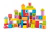 Blocks with alphabet and numbers in pastel colours