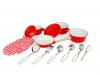 Red kitchenware with potholder - 13pcs