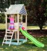 Outdoor play house with slide