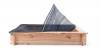 Square sandpit with protectin cover - natural