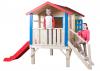 Garden house with platform, handrails and slide