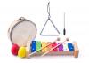 Musical set with triangle ( xylophone, tambourine, triangle, 2 maraca eggs )