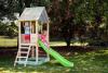 Outdoor play house with slide