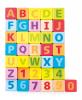 Blocks with alphabet and numbers in pastel colours