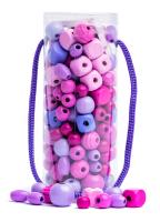 Beads in tube - pink