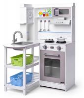 Corner Play Kitchen with plastic baskets - white