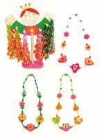 Holder with necklaces - princess, combination of wood and plastic, displ.72pcs