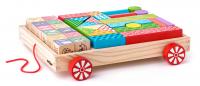 Cart with blocks, 35 pcs