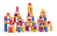 Toddler wooden blocks- natural/colored, 2,5 cm