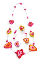 Necklase and bracelet set - hearts, set 6pcs