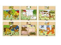 Puzzle set – various animals, displ. 12pcs